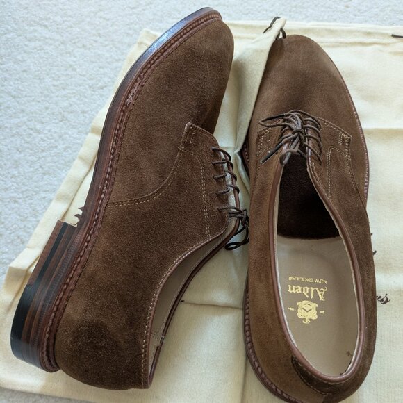 Alden Plain Toe Blucher in Snuff Suede, 10D - Picture 9 of 14